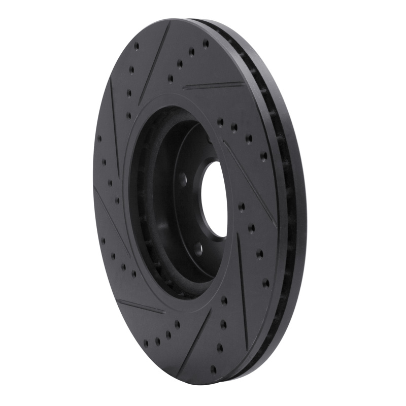 Infiniti FX35 Brake Rotor (1) - Front Right - R1 Concepts - Drilled & Slotted - Black - `03-`23